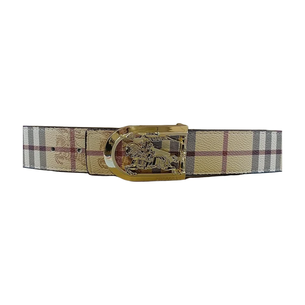 Burberry Check Belt Equestrian Knight Buckle