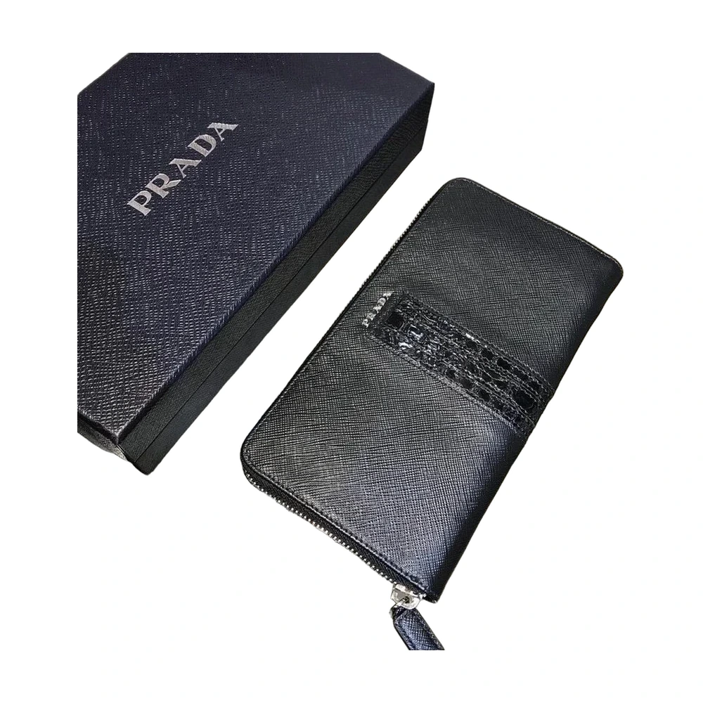 Prada Saffiano Leather Zip-Around Wallet