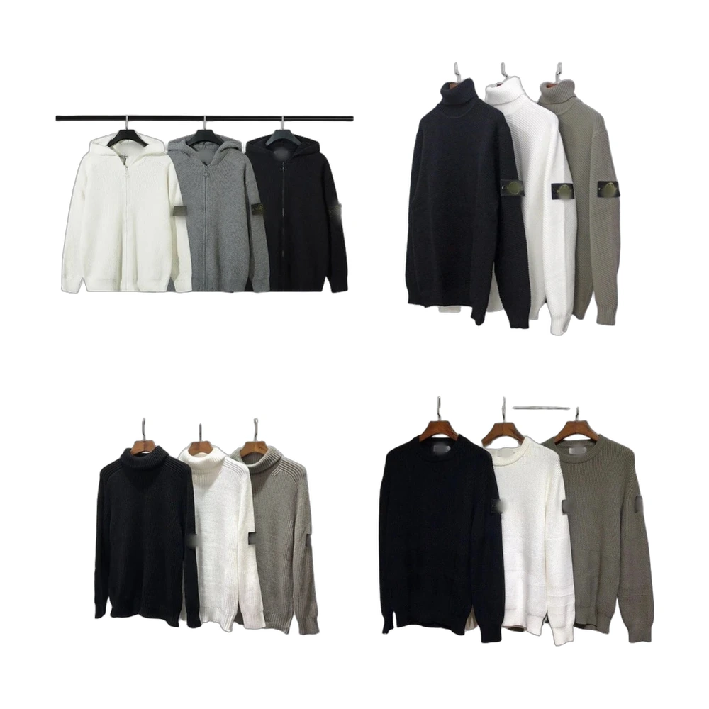 Stone Island Compass Badge Half-Zip Knit Sweater