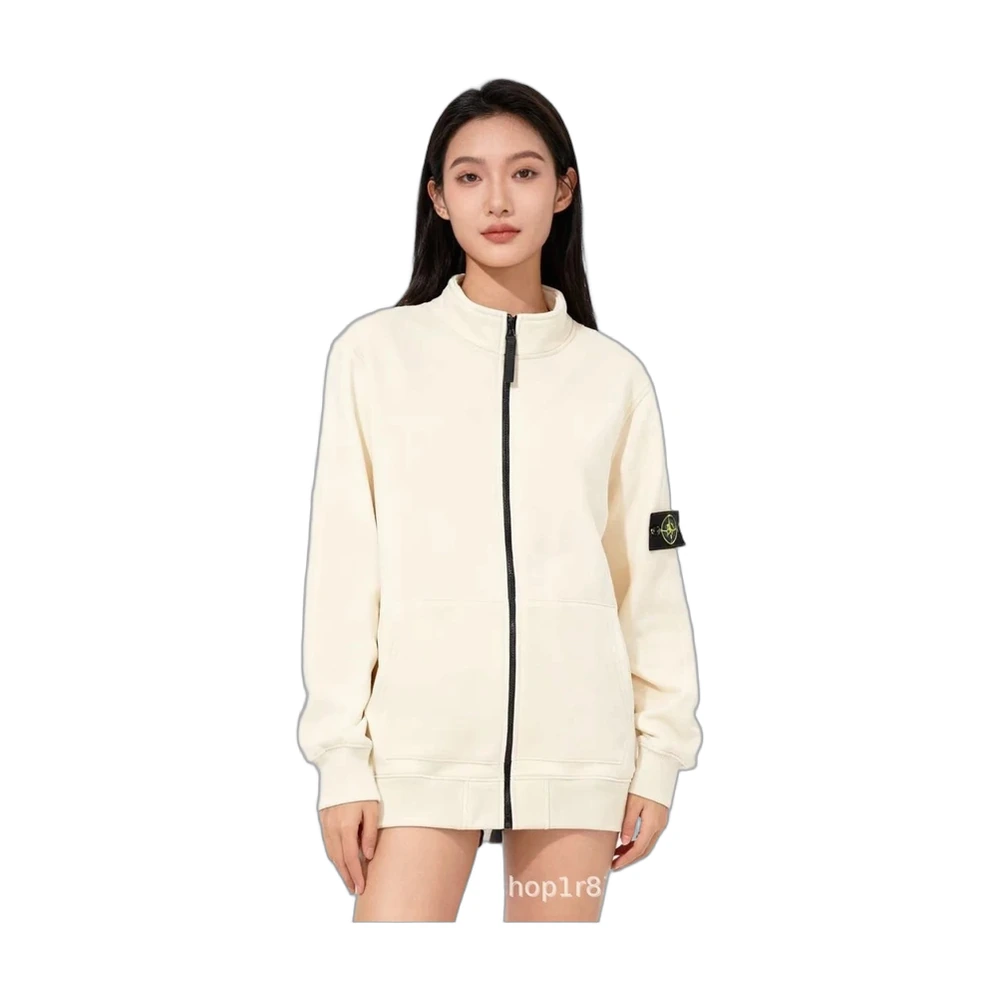 Stone Island Compass Badge Zip-Up Sweatshirt