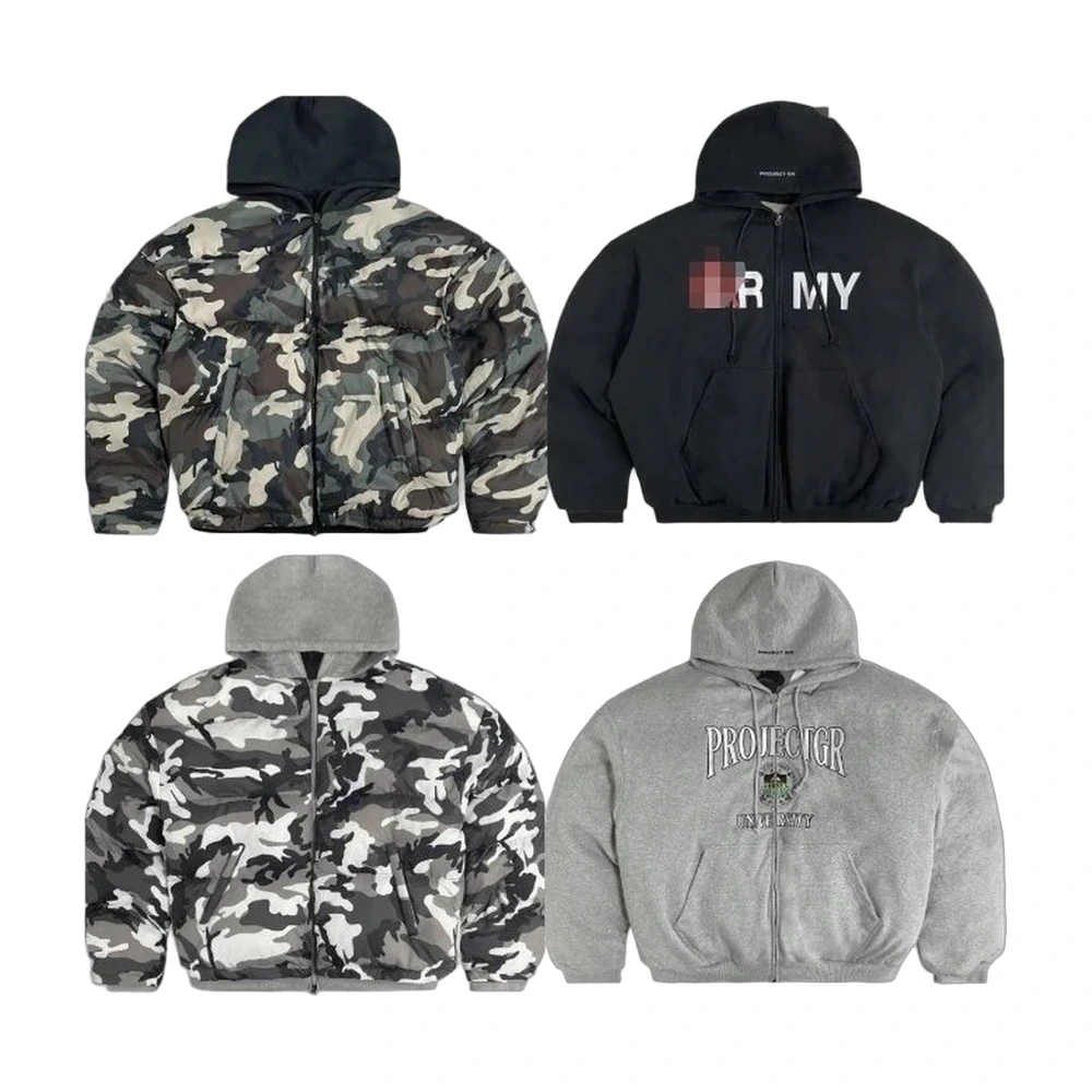 Reversible Camo Hooded Puffer Jacket