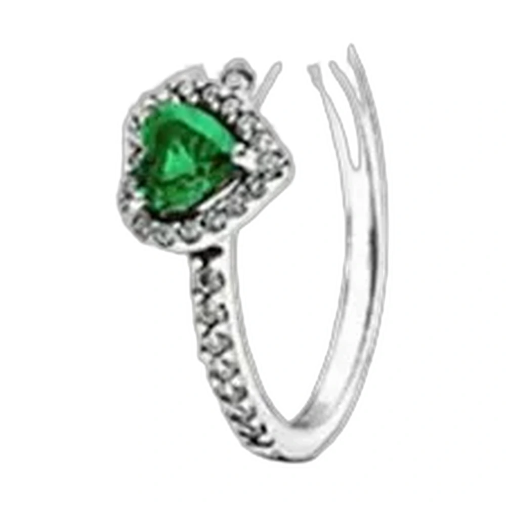 Sterling Silver Heart Gemstone Ring