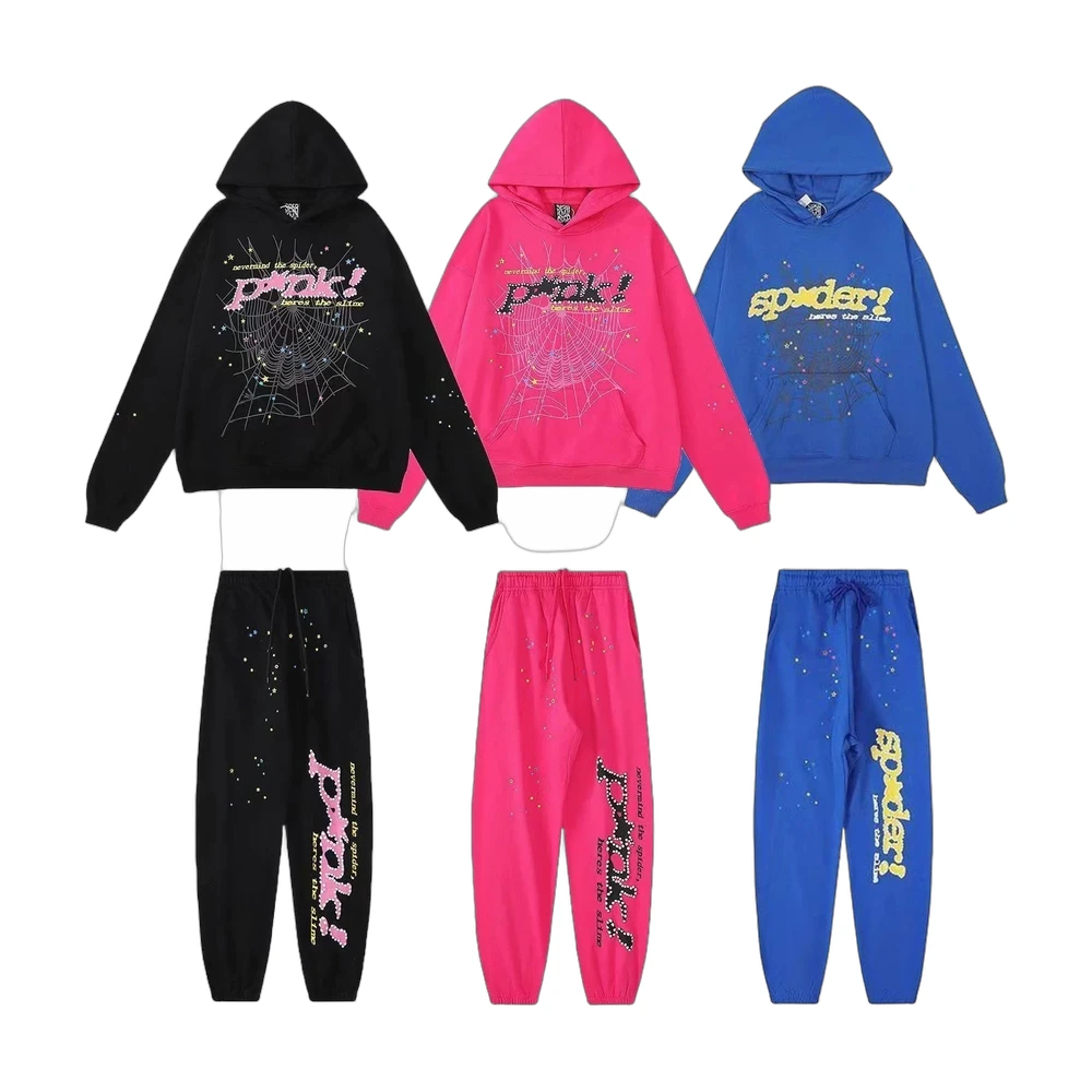 Sp5der OG Web Hoodie & Joggers Tracksuit Set
