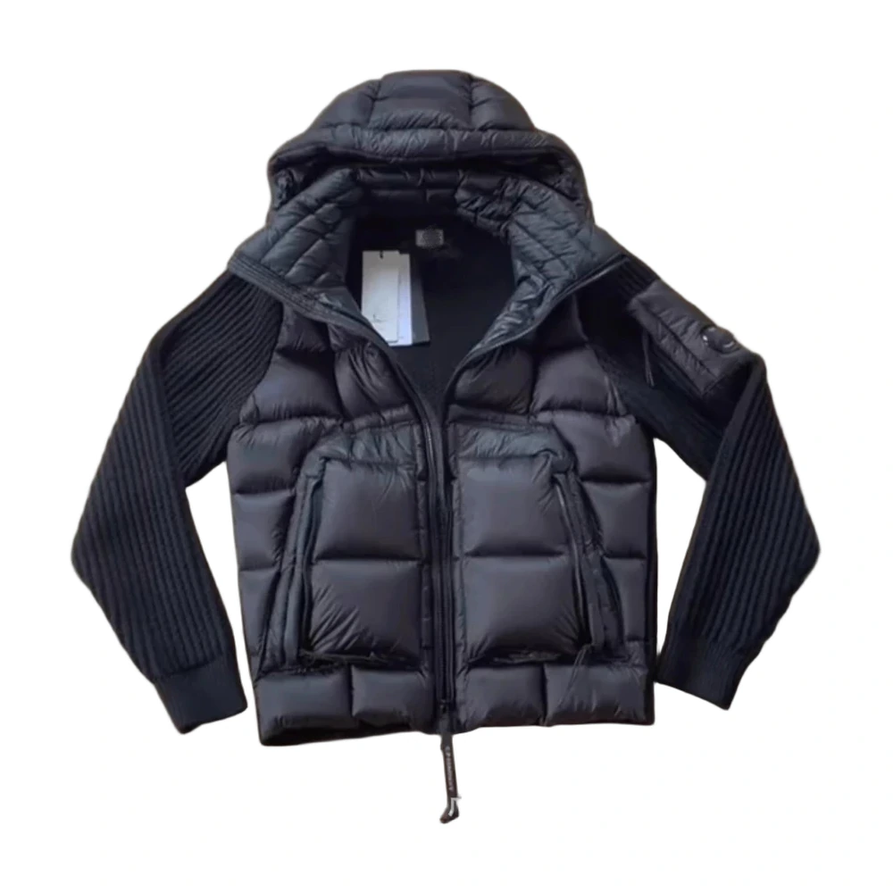 C.P. Company Mixed Knit Hooded Down Jacket