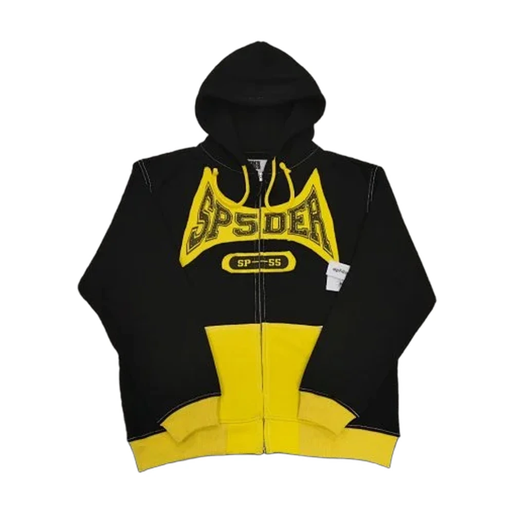 Sp5der OG Web Rhinestone Zip-Up Hoodie