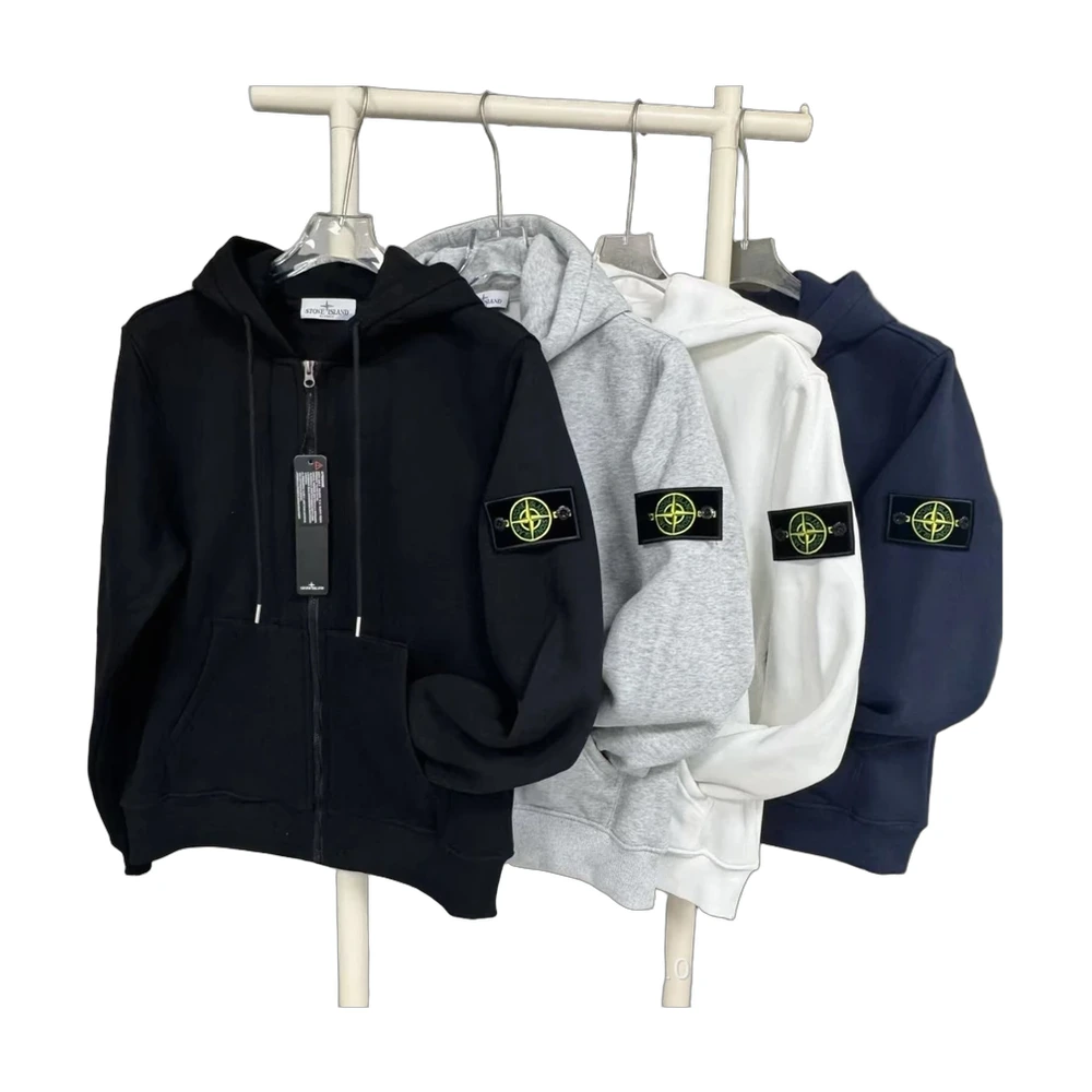 Stone Island Compass Badge Zip-Up Hoodie