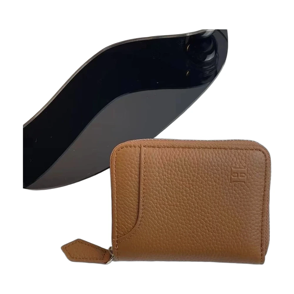 Hermes Compact Zip Wallet Tan