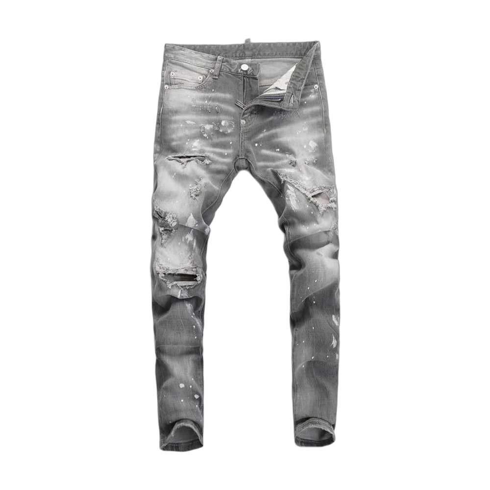 Dsquared2 Paint-Splatter Distressed Skinny Jeans
