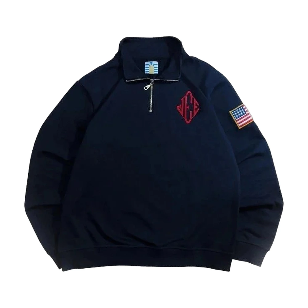 Vintage USA Flag Quarter-Zip Sweatshirt