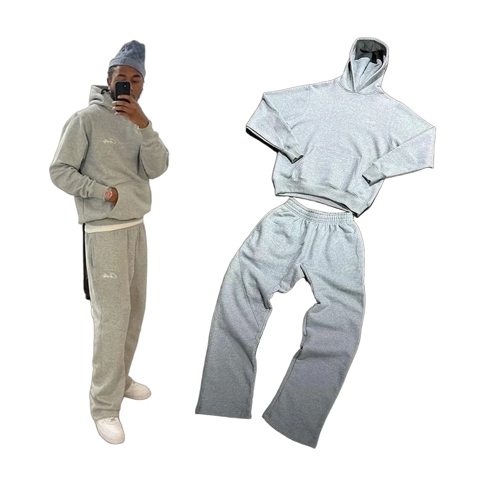 Corteiz Grey Hoodie and Sweatpants Tracksuit Set