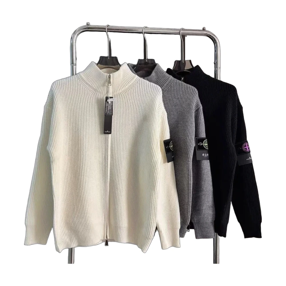 Stone Island Compass Badge Zip Knit Cardigan