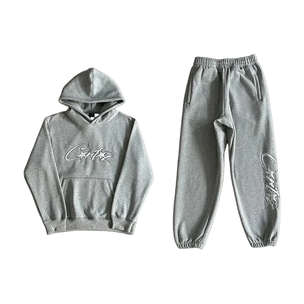 Corteiz Grey Hoodie Tracksuit Set