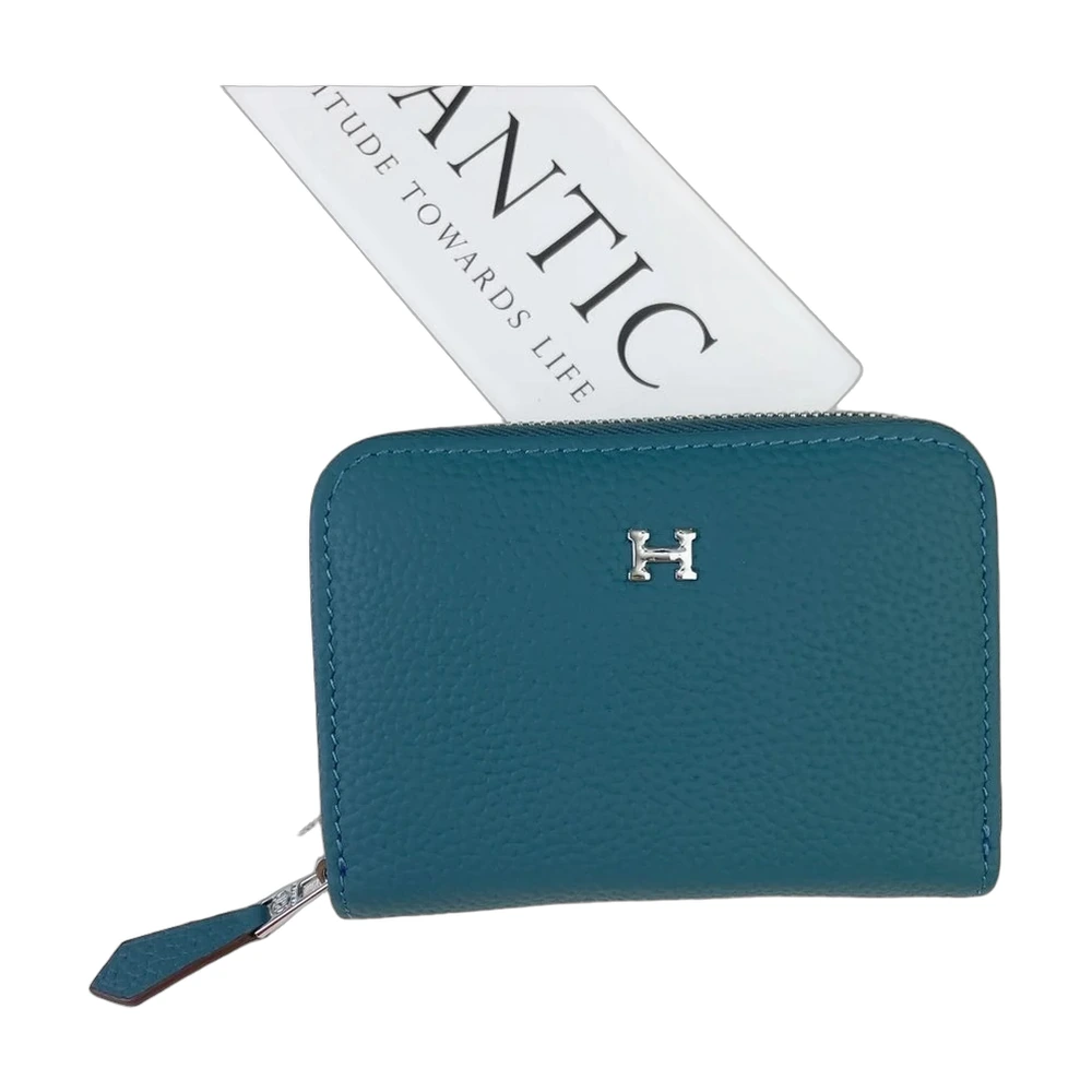 Hermes Compact Zip Wallet Teal