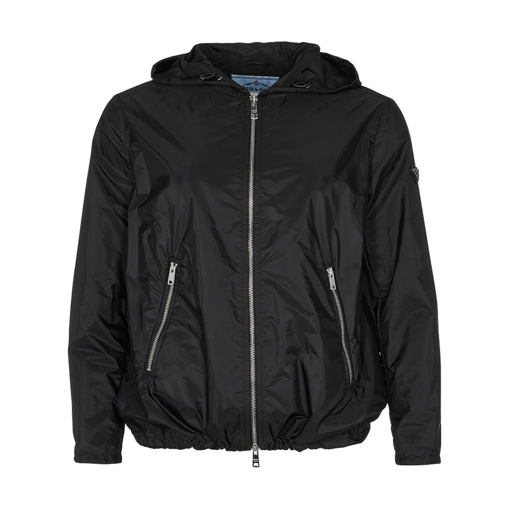Prada Triangle Logo Hooded Windbreaker Jacket