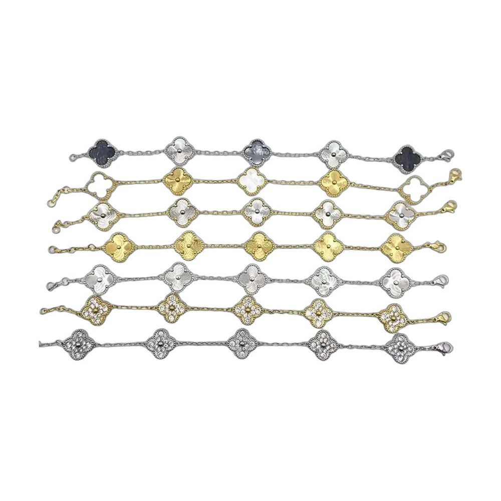 Four-Leaf Clover Alhambra-Style Chain Bracelet
