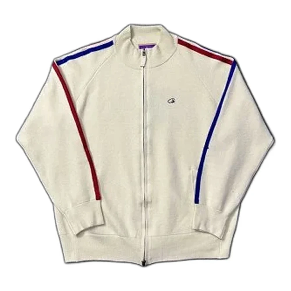 Lacoste Striped Quarter-Zip Knit Sweater
