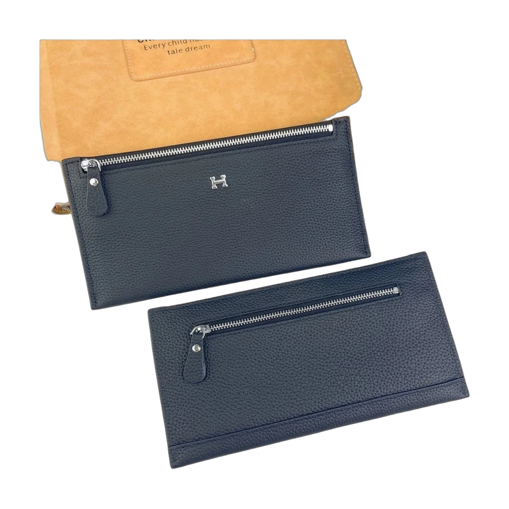 Hermes Slim Zip Wallet Navy