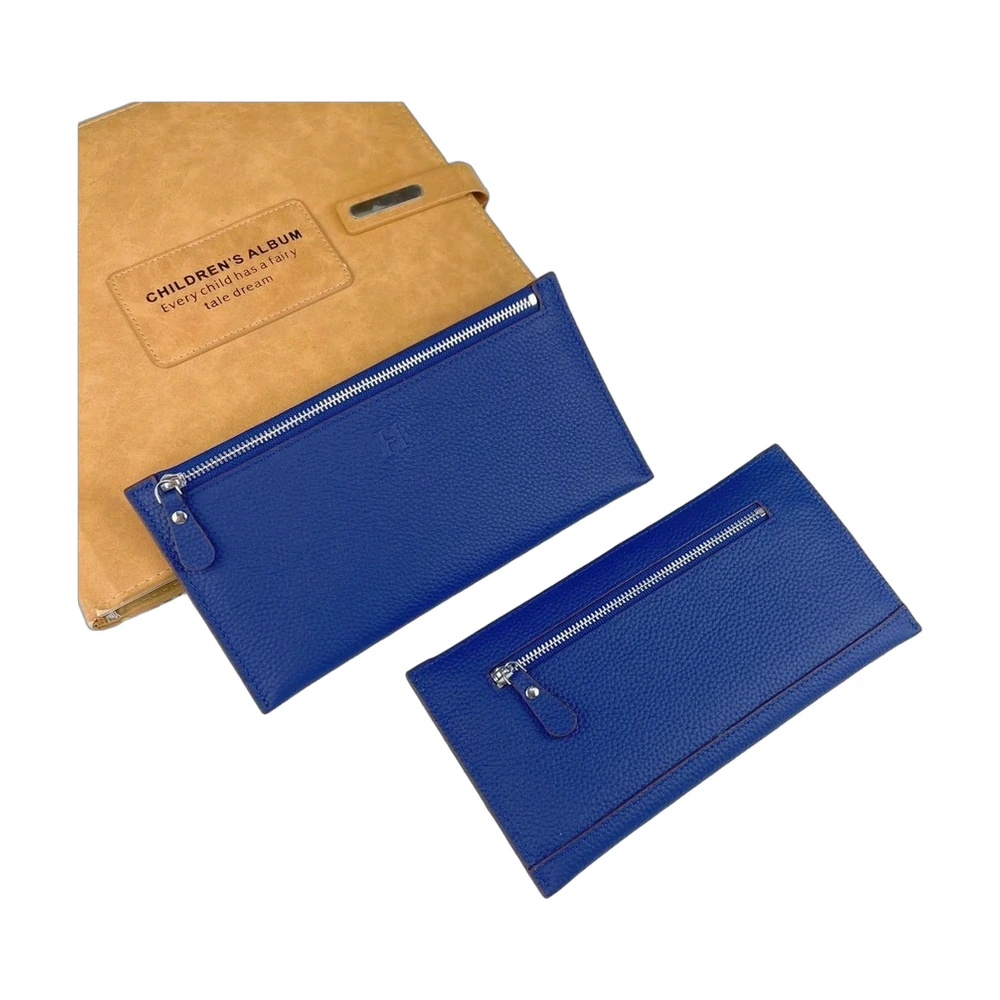Hermes Slim Zip Wallet Blue