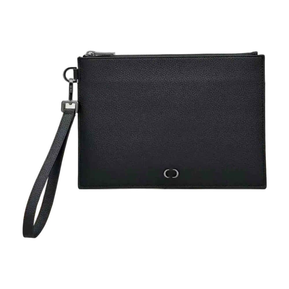 Dior Leather Wristlet Clutch Pouch (Black)