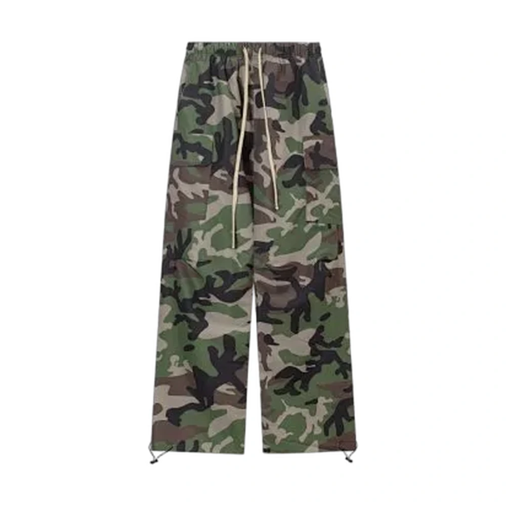 Camo Drawstring Parachute Cargo Pants