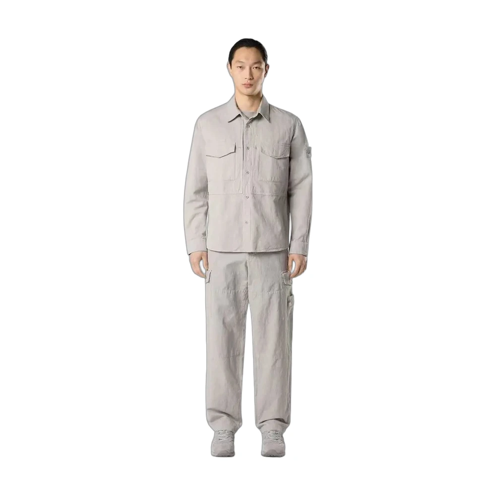 Stone Island Cotton Linen Canvas Overshirt
