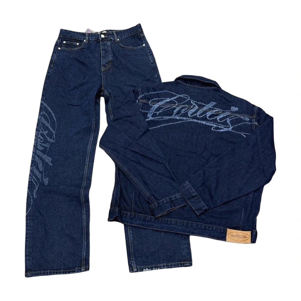 Corteiz Script Denim Jacket & Jeans Set