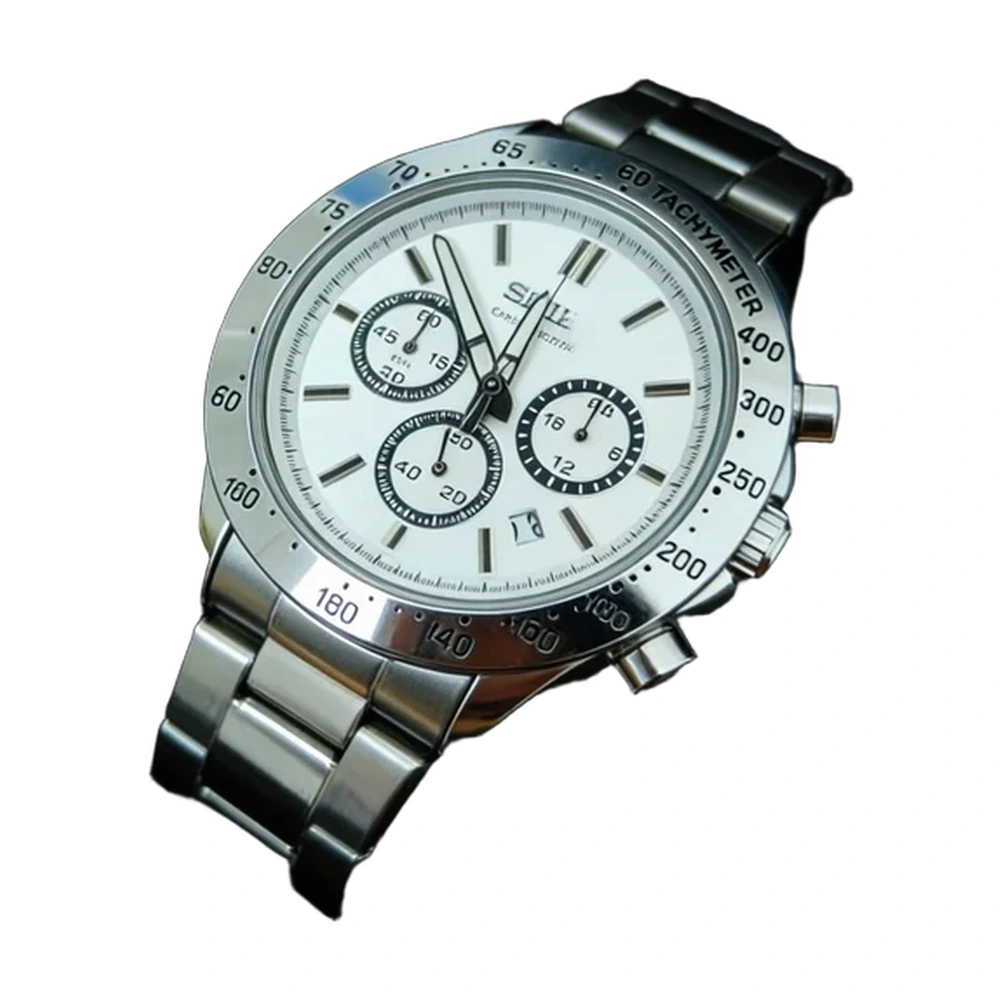 Seiko Panda Chronograph Watch White Dial