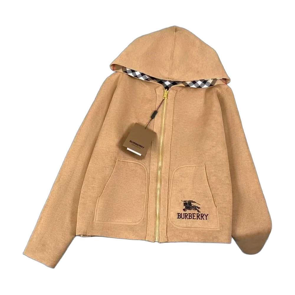 Burberry Knit Hooded Zip Jacket