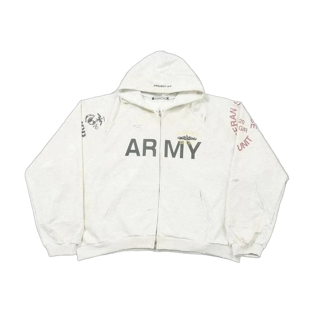 Project G/R ARMY Distressed Zip Hoodie