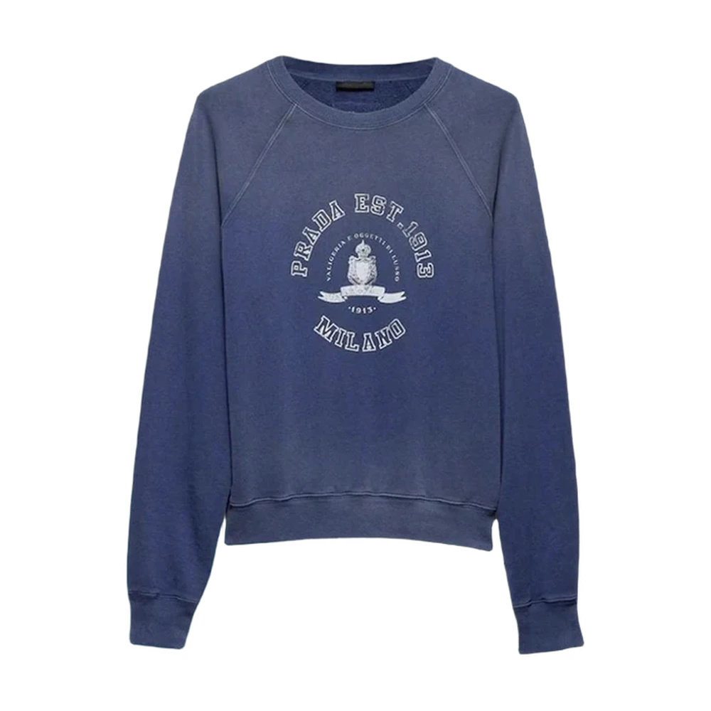 Prada Washed Crest Logo Sweatshirt