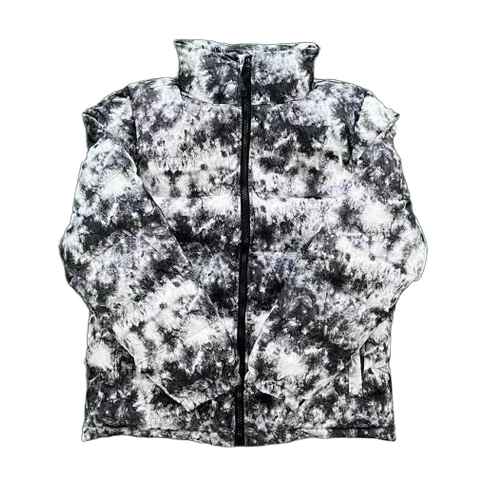 Tie-Dye Stand Collar Puffer Jacket