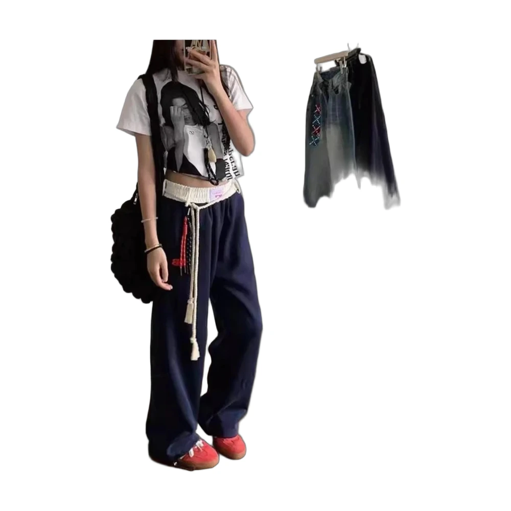 Wide-Leg Baggy Trousers