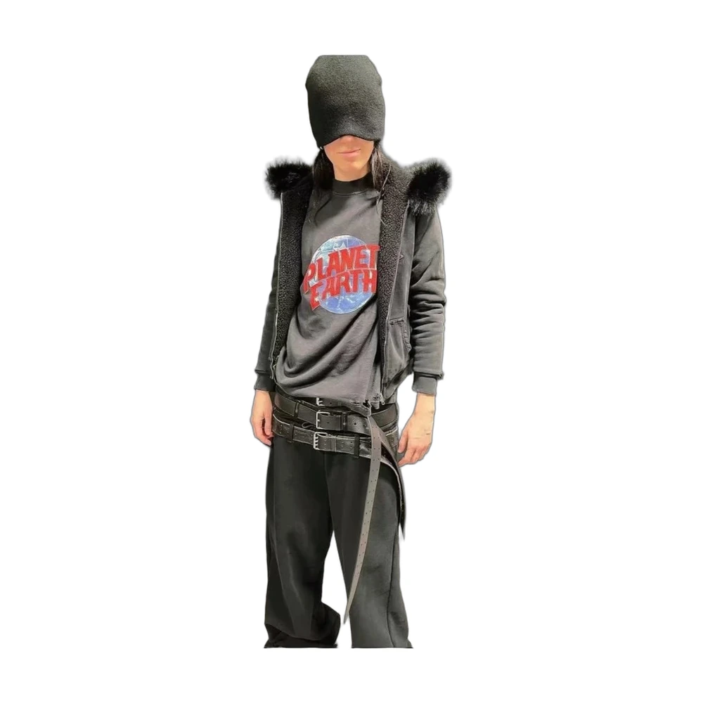 Broken Planet Planet Earth Fur Collar Hooded Vest