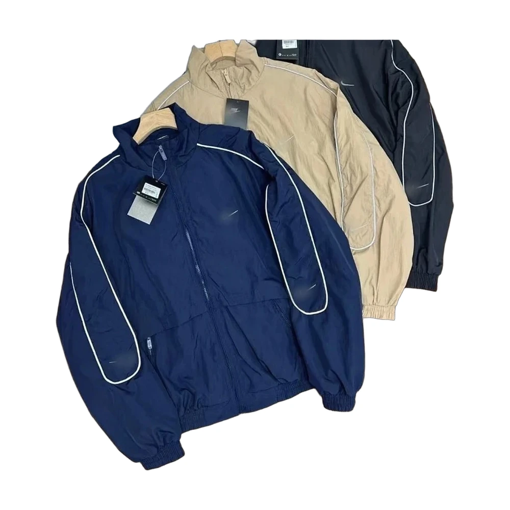 Reflective Piping Track Windbreaker Jacket