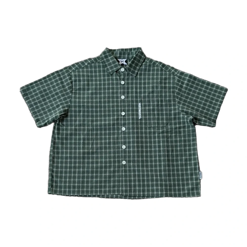 Green Plaid Short-Sleeve Shirt