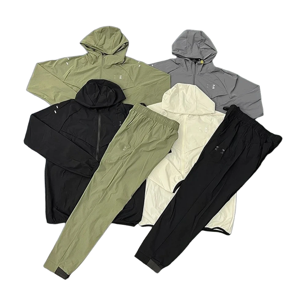Athletic Lightweight Hooded Tracksuit Set