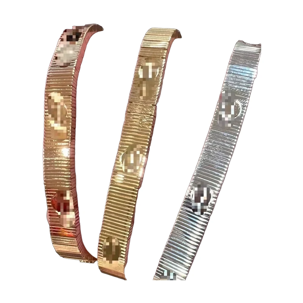 Cartier-Style Ribbed Cuff Bracelet