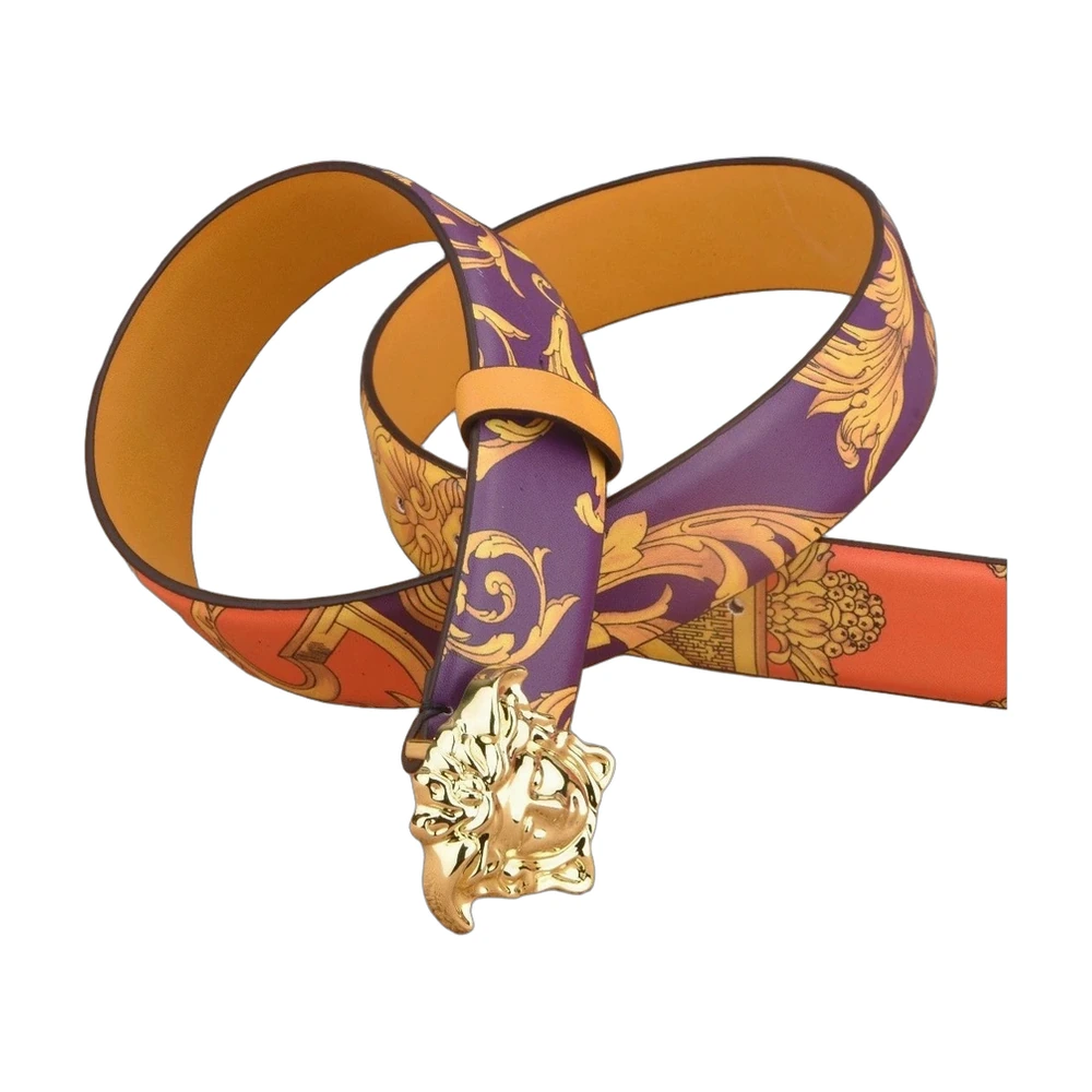 Versace Barocco Print Medusa Buckle Belt