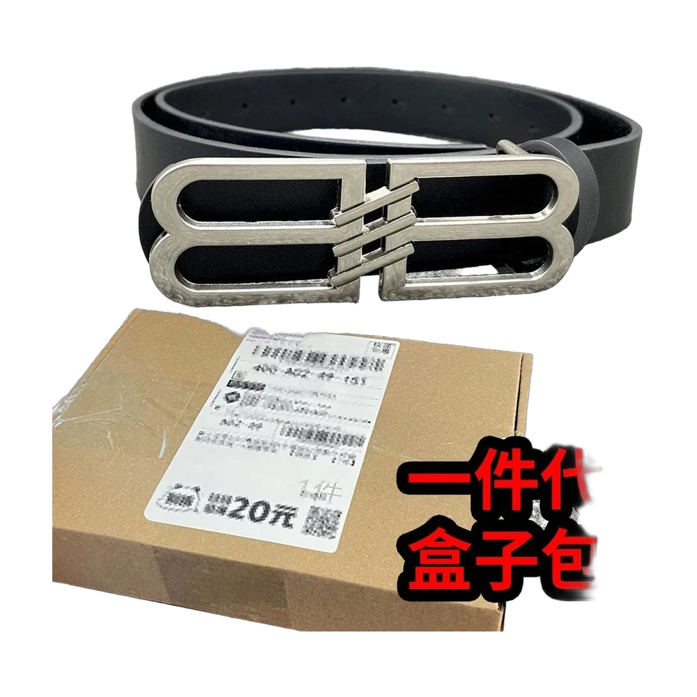 Balenciaga BB Buckle Leather Belt