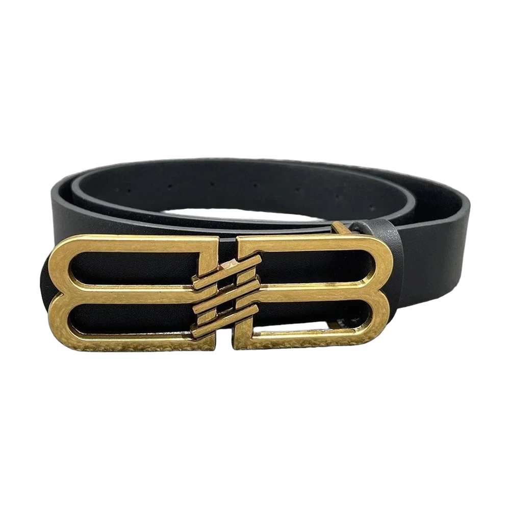 Balenciaga BB Buckle Leather Belt