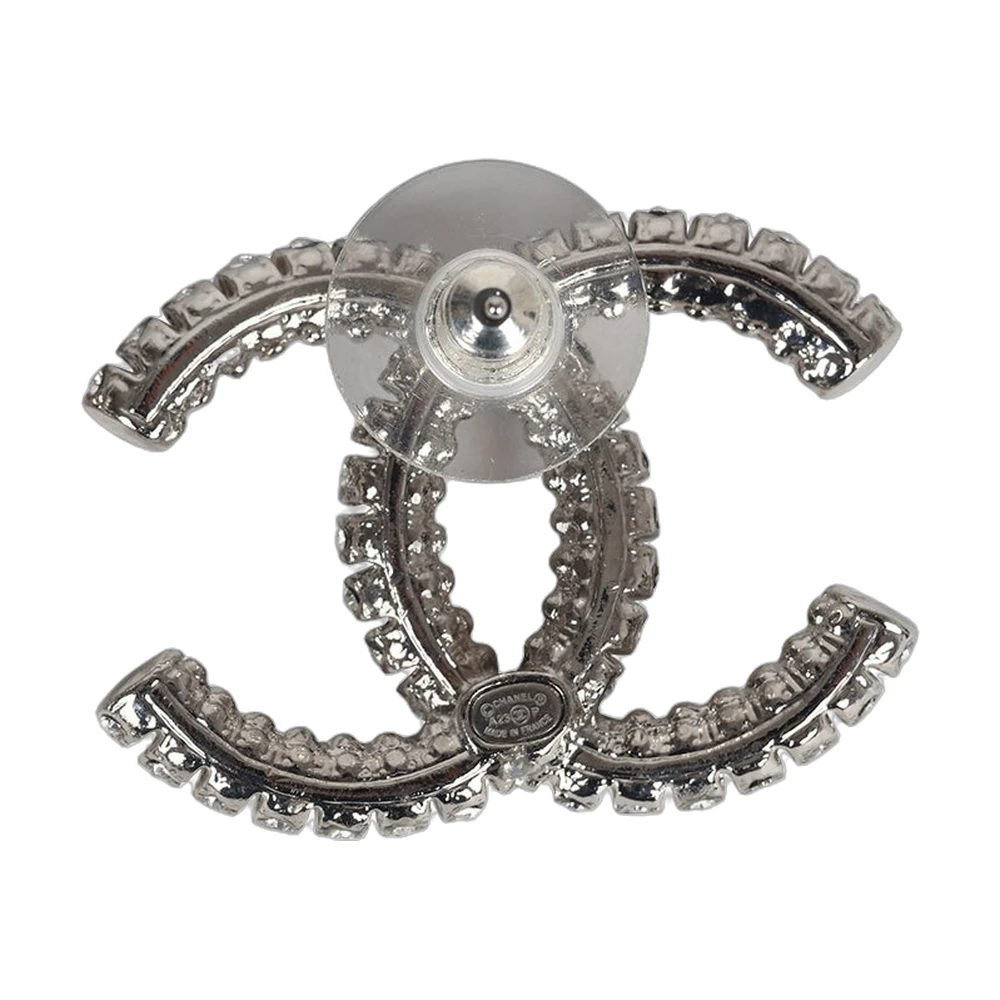 Chanel CC Crystal Stud Earrings