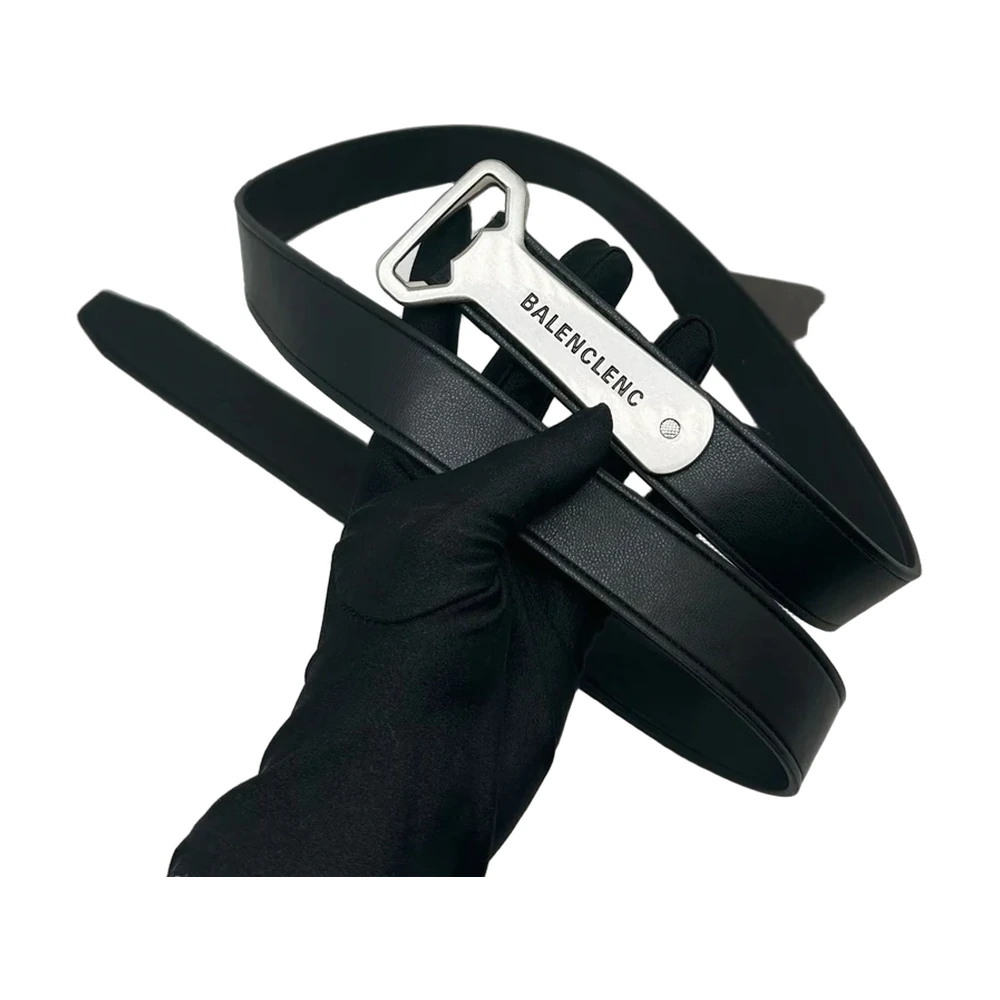 Balenciaga Bottle Opener Buckle Belt Black