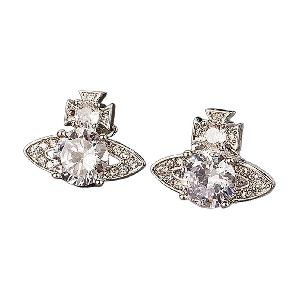 Vivienne Westwood Saturn Orb Crystal Stud Earrings