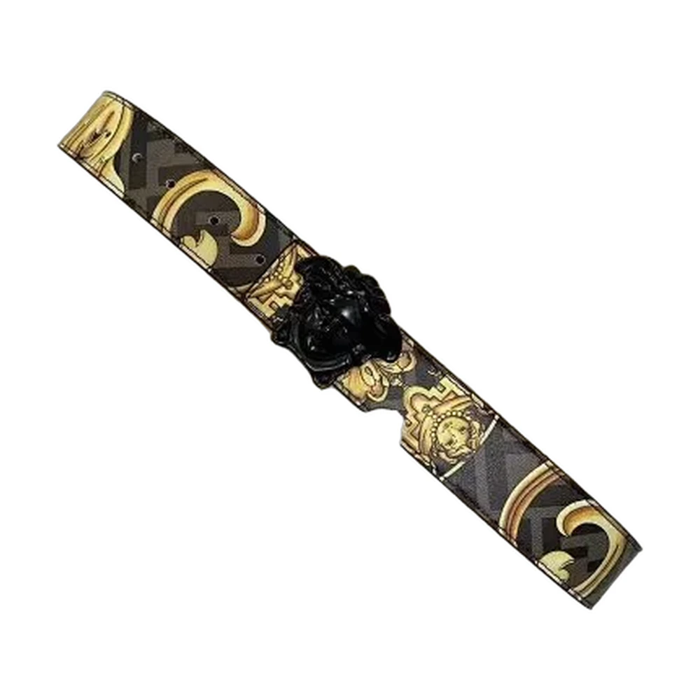 Versace Medusa Baroque Print Leather Belt
