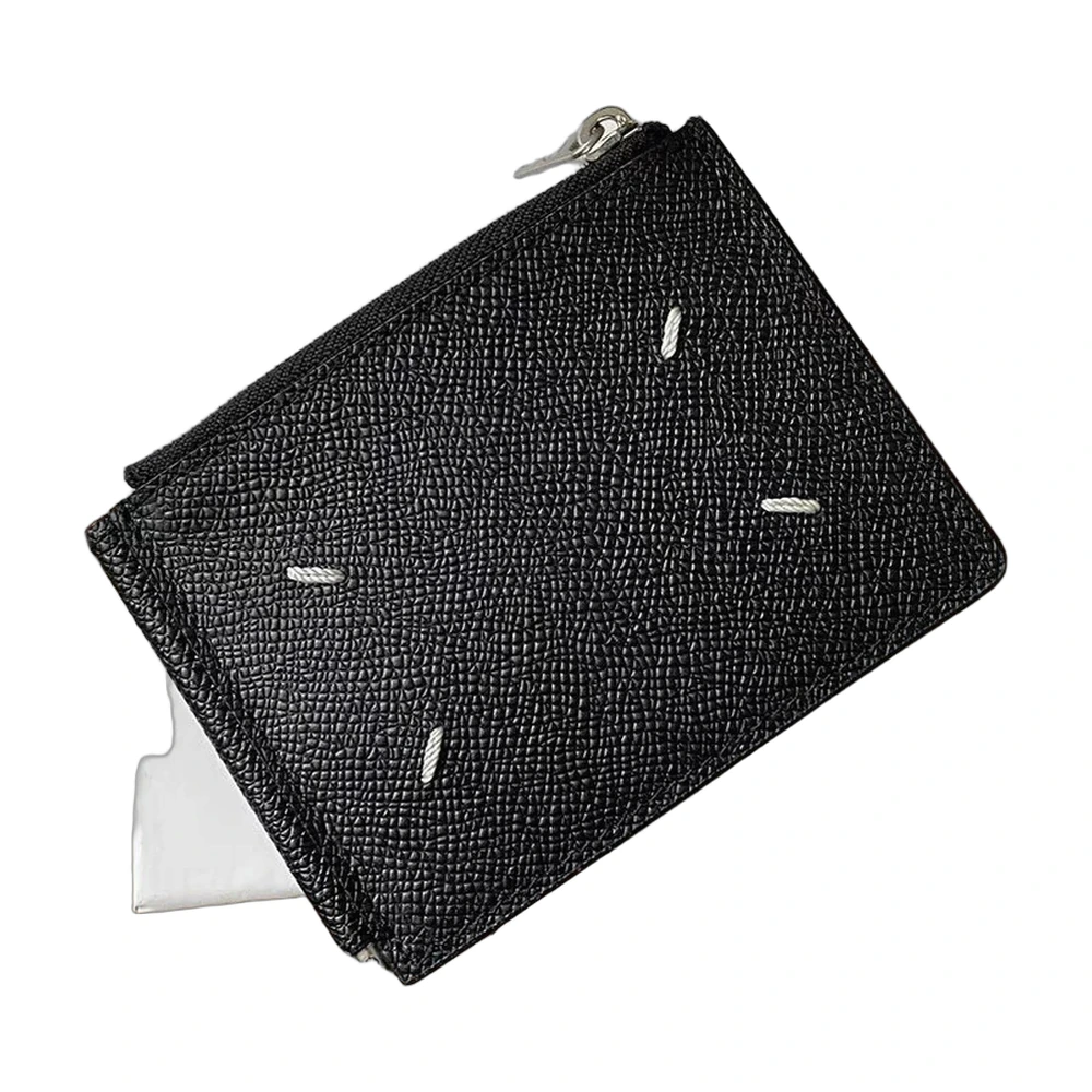 Maison Margiela Four-Stitch Zip Card Holder Black