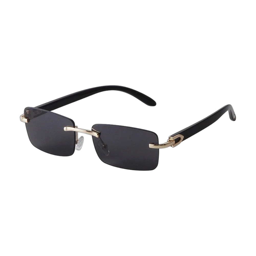 Cartier Rimless Rectangle Sunglasses Buffalo Horn