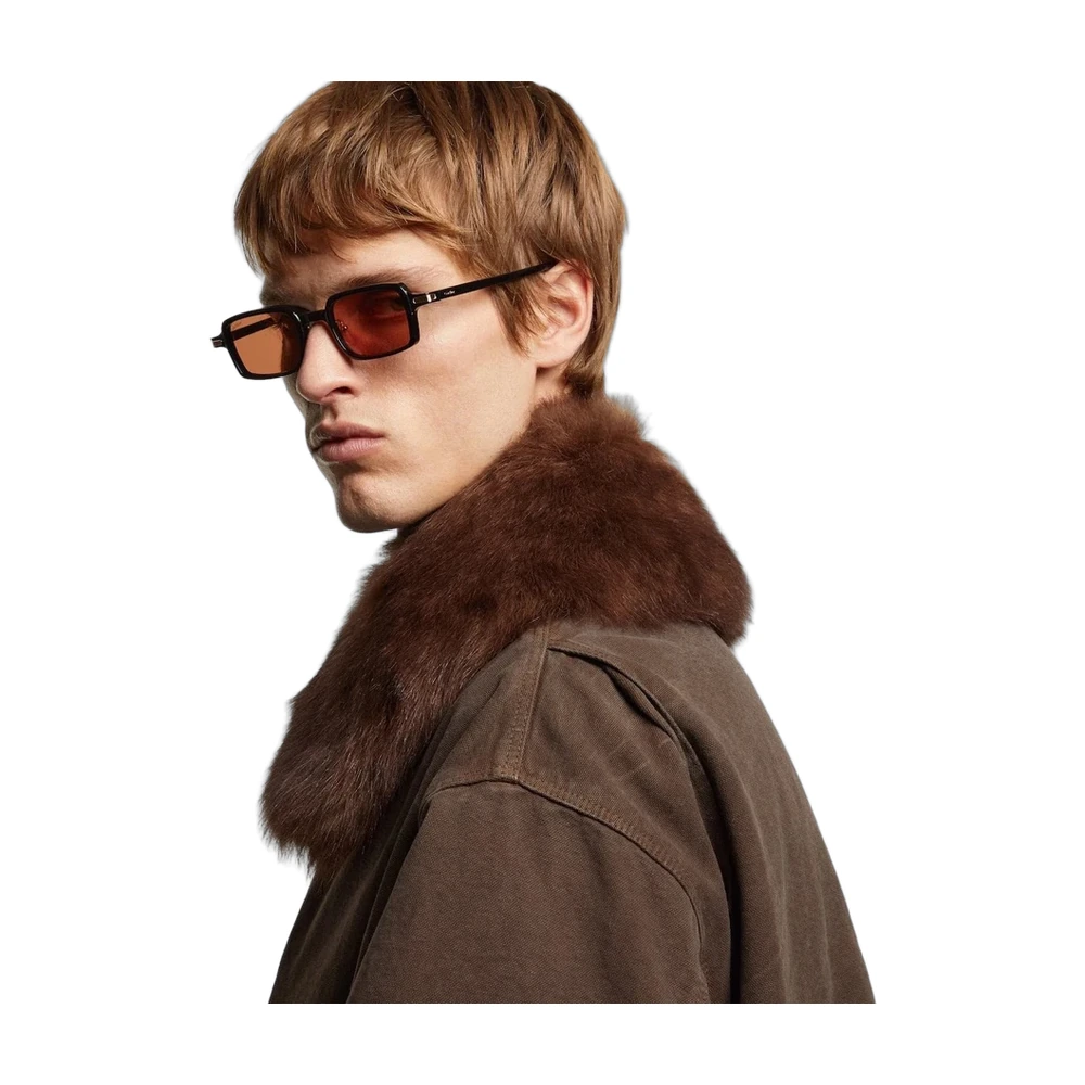 Brown Rectangular Sunglasses