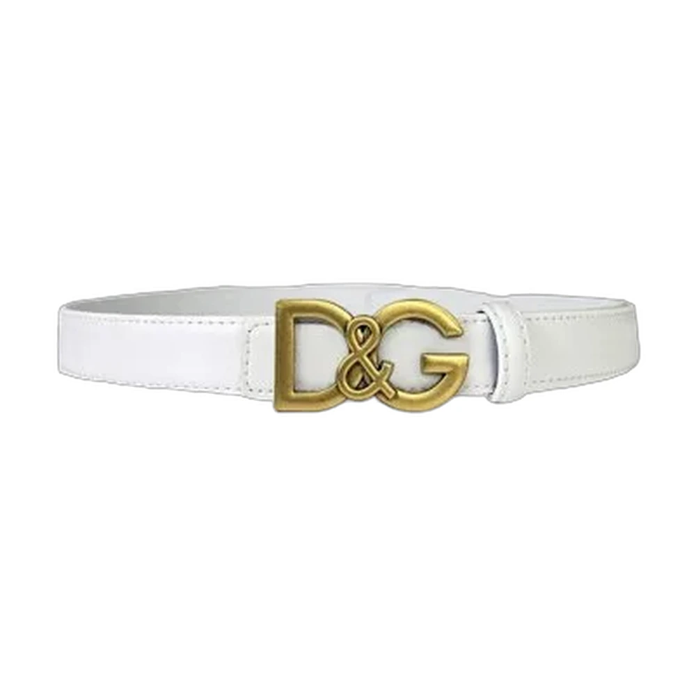 Dolce & Gabbana DG Logo Buckle Thin Leather Belt