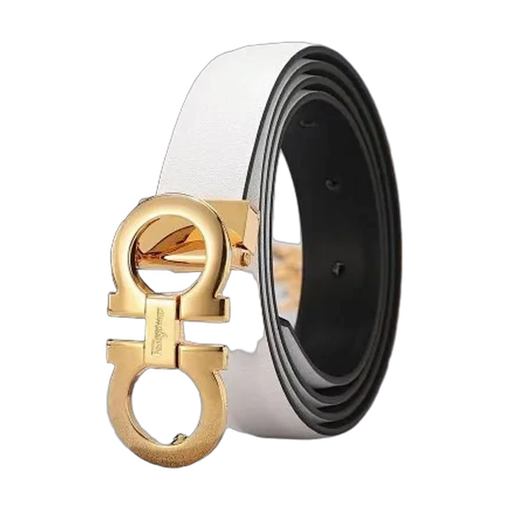 Salvatore Ferragamo Gancini Buckle Thin Leather Belt