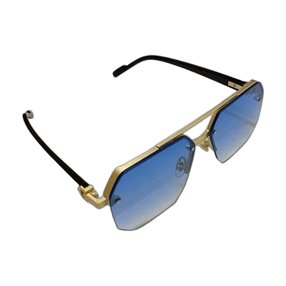 Cartier Rimless Rectangle Sunglasses Blue Gradient